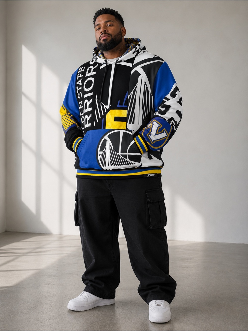 Golden State Warriors Graphic Pullover Hoodie - Blue/Yellow/Black